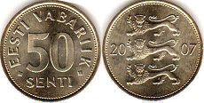 coin Estonia 50 senti 2007