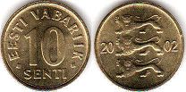 coin Estonia 10 senti 2002