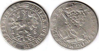 moneta Prussia 18 grosze 1684