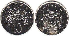 coin Jamaica 10 cents 1990