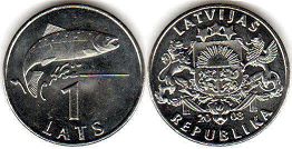 coin Latvia 1 lats 2008