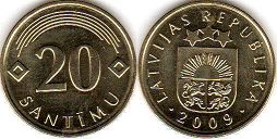 coin Latvia 20 santimu 2009