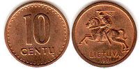 coin Lithuania 10 centu 1991