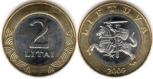coin Lithuania 2 litai 2009 