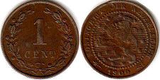 monnaie Pays-Bas 1 cent 1900