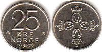 mynt Norge 25 öre 1978