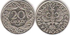 coin Poland 20 groszy 1923