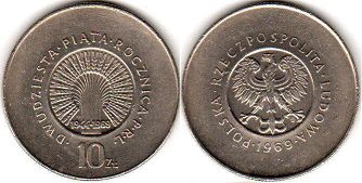 coin Poland 10 zlotych 1969