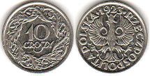 coin Poland 10 groszy 1923