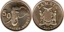 coin Zambia 50 ngwee 2012