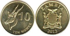 coin Zambia 10 ngwee 2012