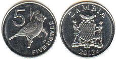 coin Zambia 5 ngwee 2012