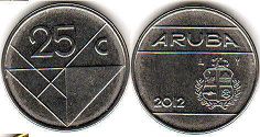 coin Aruba 25 cents 2012