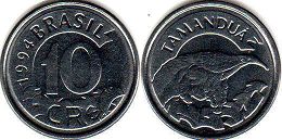 moeda brasil 10 cruzeiros real 1994