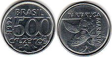 coin Brazil 500 cruzeiros 1992