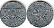 mince Bohemia & Moravia 10 halerov 1941