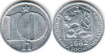 mince Czechoslovakia 10 haleru 1982