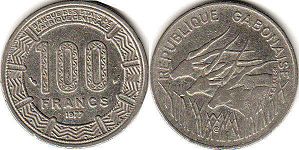 coin Gabon 100 francs GABONAISE 1977