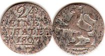 Münze Hessen-Kassel 1/24 Thaler 1807
