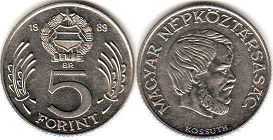 coin Hungary 5 forint 1988