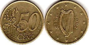 mynt Irland 50 euro cent 2002