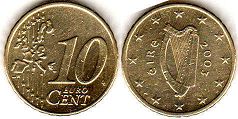 pièce Irlande 10 euro cent 2003