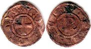 moneta Sicily denaro senza data (1250-1254)