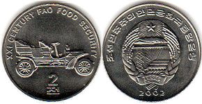 coin North Korea 2 chon 2002