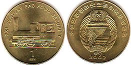 coin North Korea 1 chon 2002