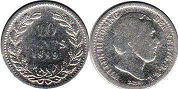 Münze Niederlande 10 Cents 1889