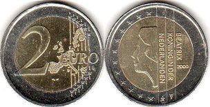 mynt Nederländerna 2 euro 2000