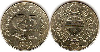 coin Philippines 5 piso 1998