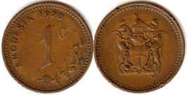 coin Rhodesia 1 cent 1970