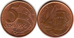 moeda brasil 5 centavos 2010