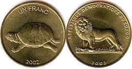 piece Congo 1 franc 2002