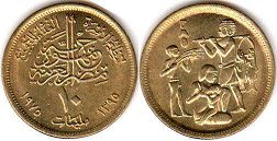 coin Egypt 10 milliemes 1975