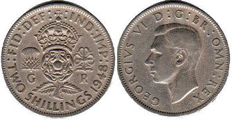monnaie UK 2 shillings 1948