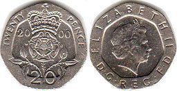 coin UK 20 pence 2000