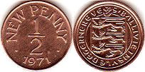 coin Guernsey 1/2 new penny 1971