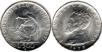 coin Italy 500 lire 1975