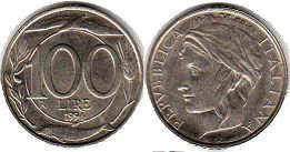 monnaie Italie 100 lire 1994