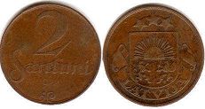 coin Latvia 2 santimi 1922