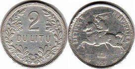 coin Lithuania 2 litu 1925