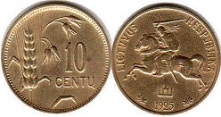 coin Lithuania 10 centu 1925