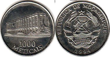coin Mozambique 1000 meticais 1994