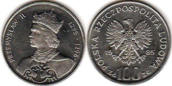 coin Poland 100 zlotych 1985