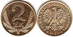 coin Poland 2 zlote 1982