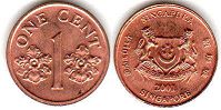 coin singapore1 cent 2001