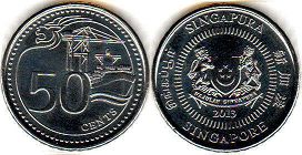 coin Singapore 50 cents 2013