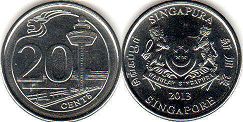 coin singapore20 cents 2013